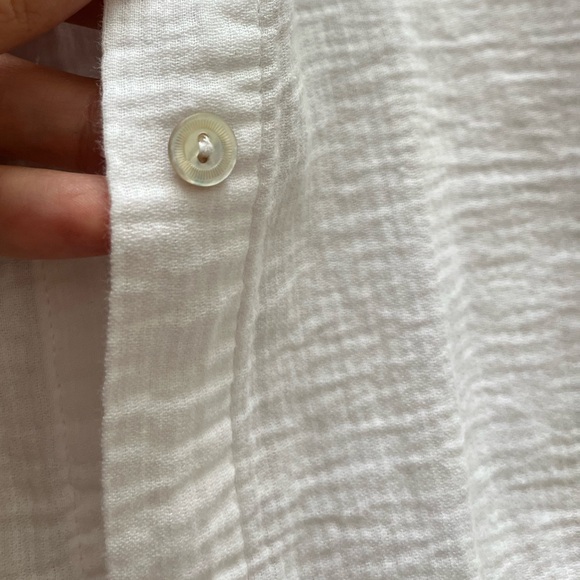Eileen Fisher White Sleeveless Button-Down Tunic - Picture 4 of 9